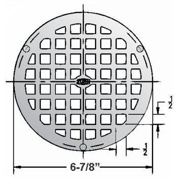 Zurn 7&quot; Round Floor Drain Grate<BR>Nickel Plated Brass