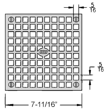 Zurn 8&quot; Square Floor Drain Grate<BR>Nickel Bronze