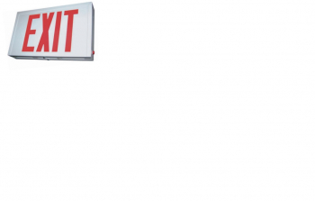 Steel Exit Sign White w/Green Letters