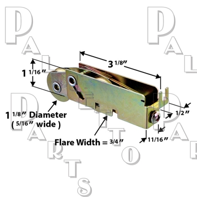 1-1/8 Tandem Roller with SS Wheels