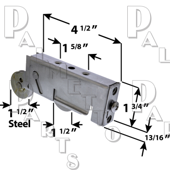 Sliding Glass Door Roller -Tandem 1-1/2"