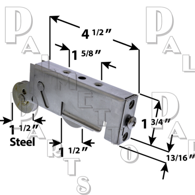 Sliding Glass Door Roller -Tandem 1-1/2"