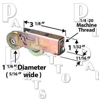 Sliding Glass Door Roller -Tandem 1-1/4&quot;