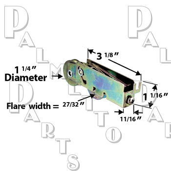 Sliding Glass Door Roller -Tandem 1-1/4&quot;