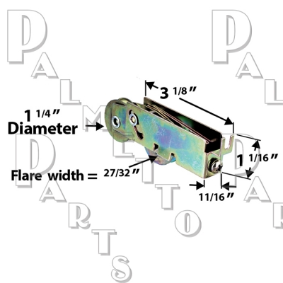 Sliding Glass Door Roller -Tandem 1-1/4"