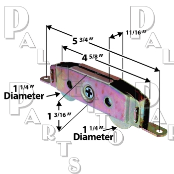 Sliding Glass Door Roller -Tandem 1-1/4&quot;