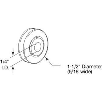 Roller Wheel 1-1/4&quot; x 5/16&quot; w/ Steel Bearings