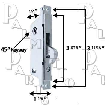 Mortise Lock -Adams Rite 45&deg; Keyway Square Faceplate