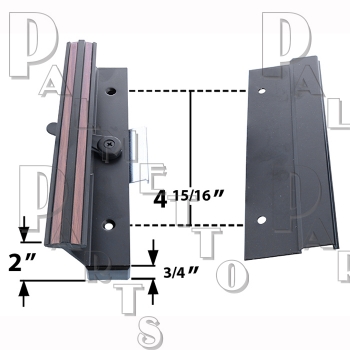 Surface Mounted - Black, 4-15/16&quot; Centers Clamp Type