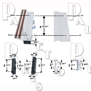 Surface Mounted - Aluminum w/ Wood Grain, 4-15/16&quot; Centers