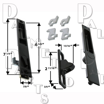 Sliding Door Handle/Lock Set -Black