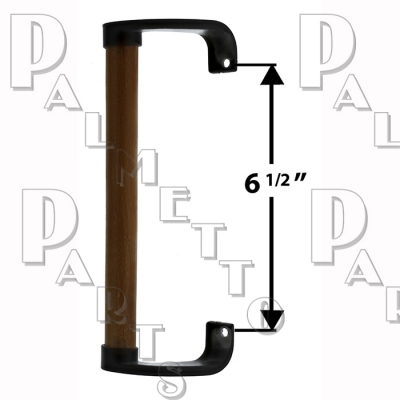 Handle Only -Wood w/ Black End Caps -6-1/2" Centers