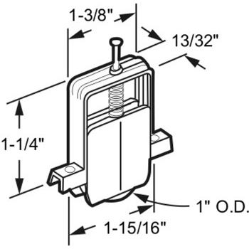 Spring Loaded Roller -1&quot; Nylon Wheel