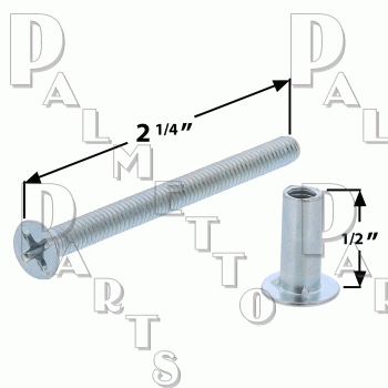 Post &amp; Screw Set 1-1/2&quot; -Aluminum Finish