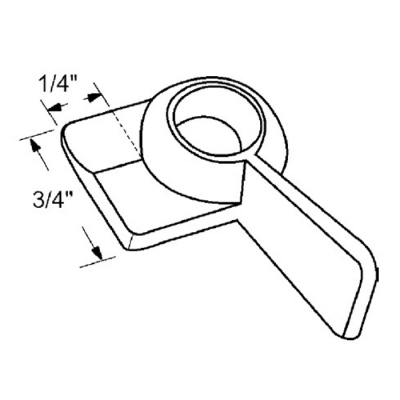 LH Sweep Lock Single Hole -1/4"" Tongue -Chrome