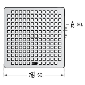 Zurn Nickel Bronze Floor Sink Full Grate<BR>7-1/4&quot; Square
