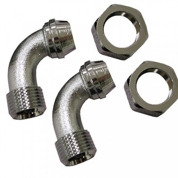 Bathcock Coupling Elbows (pair) chrome plated 3/4&quot; bathcock