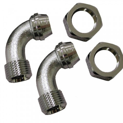 Bathcock Coupling Elbows (pair) chrome plated 3/4" bathcock