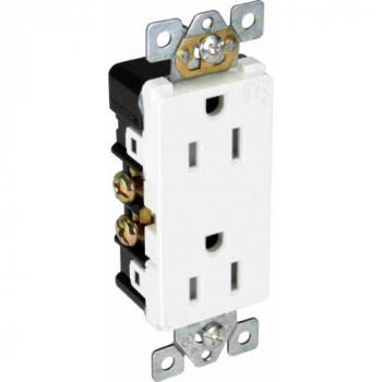 15A Decora Duplex Receptacle Tamper Proof White