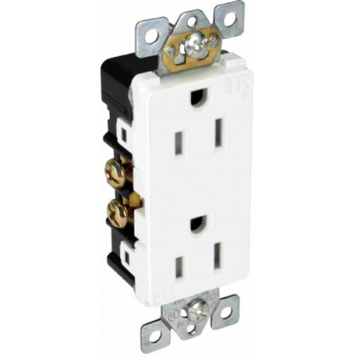 15A Decora Duplex Receptacle Tamper Proof White