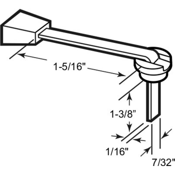 DISCONTINUED Metal w/Plastic Thumb Button w/ 1-3/8&quot; Long Spindle