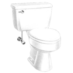 American Standard* Two Piece Toilets w 2&quot; 3.5gpf Flapper Flush Valves