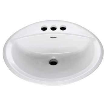 AS 20&quot; x 17&quot; Oval Sink 4&quot; Centers -White China