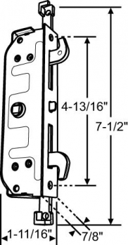 2-Point Mortise Lock 7-1/2&quot;