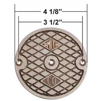 JR Smith Old Style Clean Out Cover 4-1/8&quot; OD<BR>Plain Brass