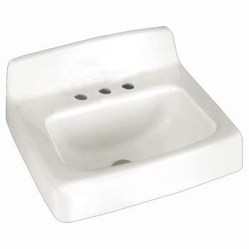 American Standard Cast Iron Wall Mount Lav Sink 19x17 White 4&quot; Centers
