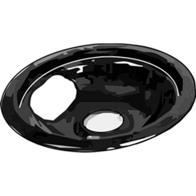 6" Universal Drip Pans Black Porcelain