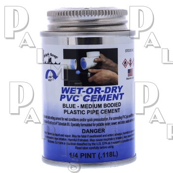 Wet/Dry PVC Cement/Blue 4 oz
