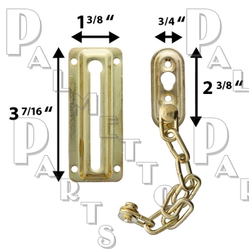 Chain Door Lock -Polished Brass Pack of 2