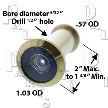 Door Viewer 160* -Polished Brass Finish