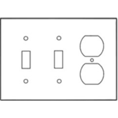 Dbl Switch Receptacle Wall Plate White