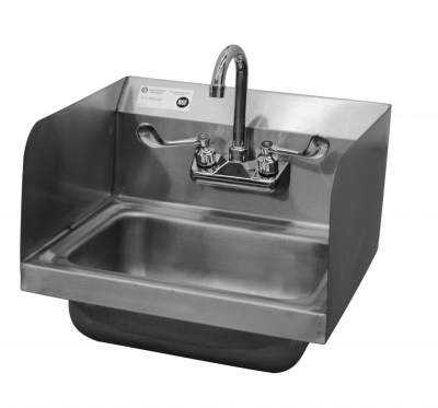 15 x 10 Hand Sink w/Double Splash Guard & WM Faucet