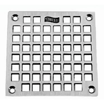 JR Smith Floor Drain Grate 4-5/8&quot; Square<BR>Nickel Plated Brass