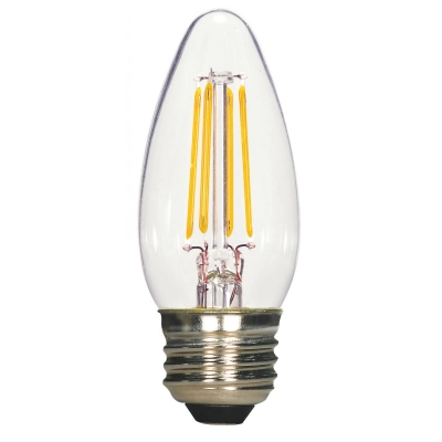 4.5W 3-Pack LED Filament Bulb Cand Base 2700K