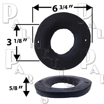 Wide Sponge Rubber Ring for Closets -6-3/4&quot; W x 3/4&quot; Thick