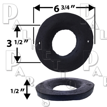 Wide Sponge Rubber Ring for Closets -6-3/4&quot; W x 1/2&quot; Thick