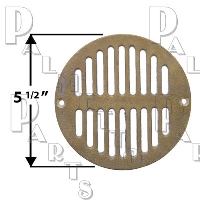 5-1/2" Floor Drain Grate - Polished Brass