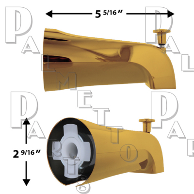 Diverter Spout 1/2" Copper Connection -Polished Brass