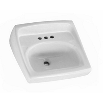 AS Wall Mount China Sink 20&quot; x 18&quot; 4&quot; Centers -White