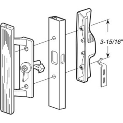 Internal Lock Type - Aluminum, 3-15/16" Centers Keyed