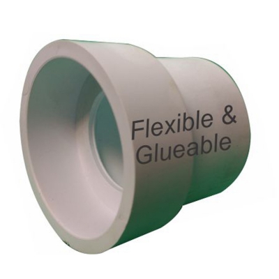 Glueable Flexi PVC Coupler 1-1/2" Outside Coupling to 1-1/2" PVC