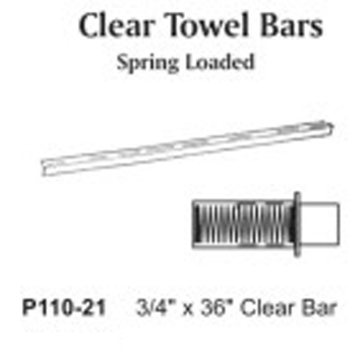 3/4&quot; x 36&quot; Clear Adj. Towel Bar